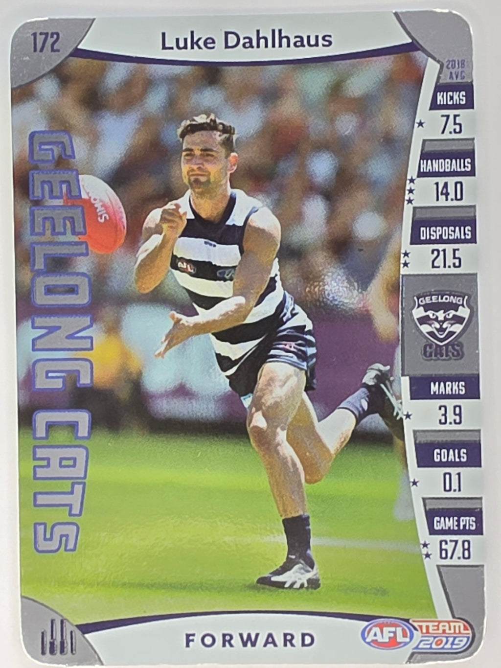 AFL 2019 TeamCoach Silver Parallel #172 Luke Dahlhaus Geelong Cats