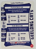 AFL 2019 TeamCoach Silver Parallel #172 Luke Dahlhaus Geelong Cats