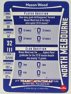 AFL 2019 TeamCoach Silver Parallel #191 Mason Wood North Melbourne Kangaroos