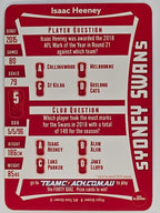 AFL 2019 TeamCoach Silver Parallel #208 Isaac Heeney Sydney Swans