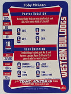 AFL 2019 TeamCoach Silver Parallel #215 Toby McLean Western Bulldogs