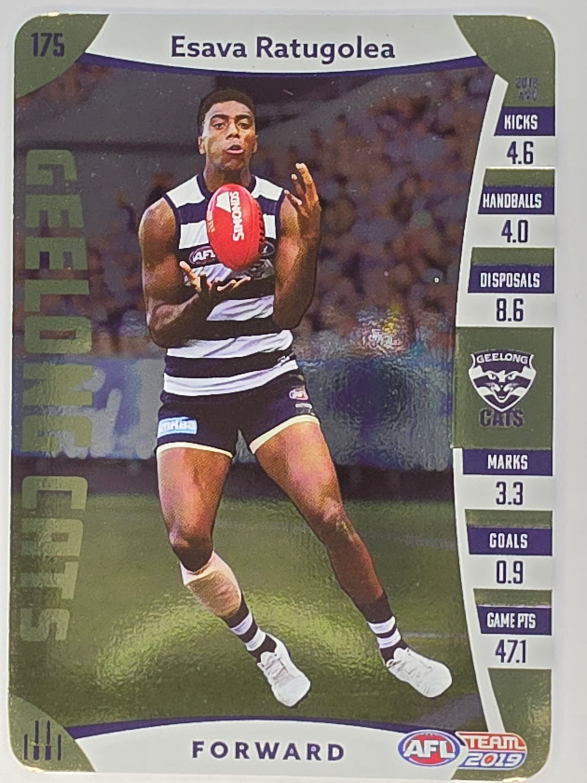 AFL 2019 TeamCoach Gold Parallel #175 Esava Ratugolea Geelong Cats