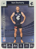 AFL 2023 TeamCoach Silver Parallel #007 Sam Docherty Carlton Blues