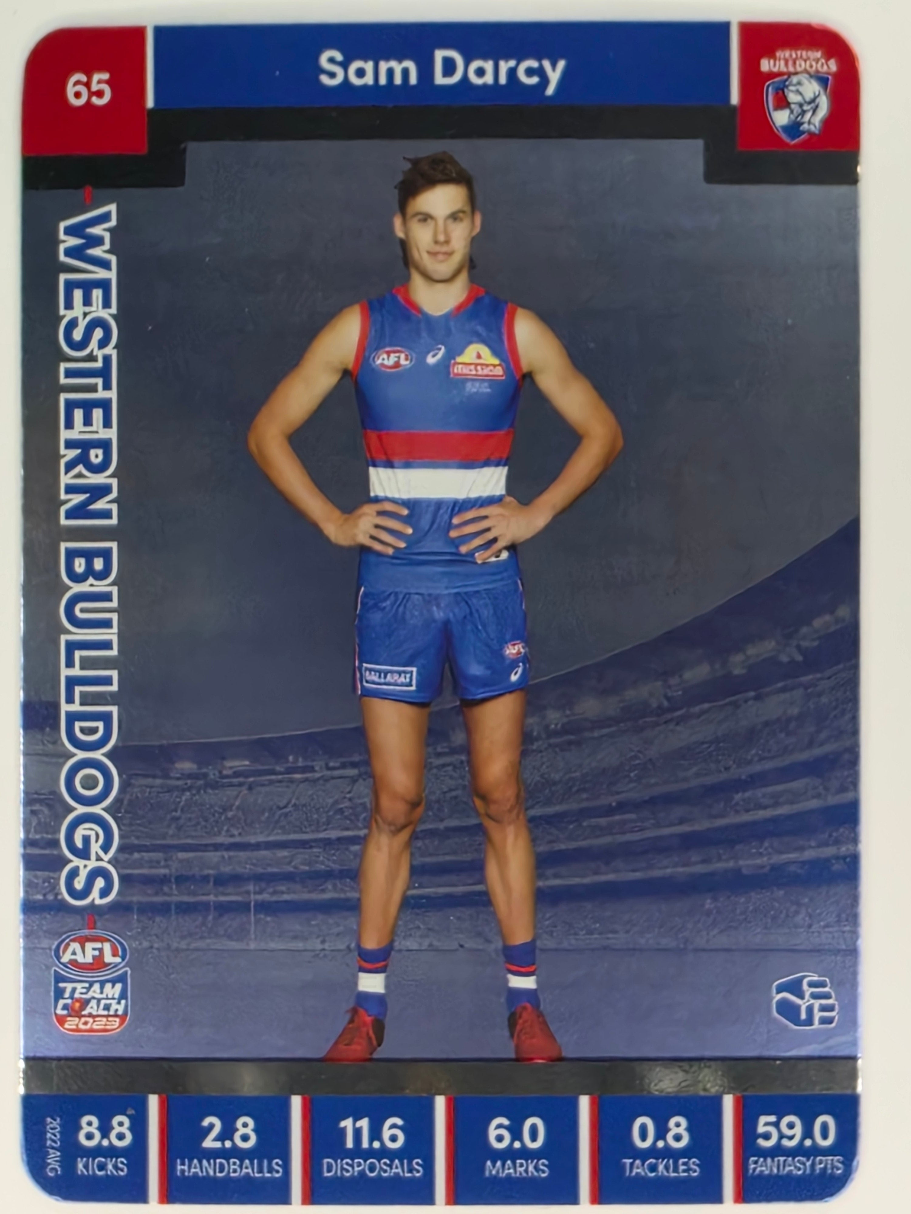 AFL 2023 TeamCoach Silver Parallel #065 Sam Darcy Western Bulldogs