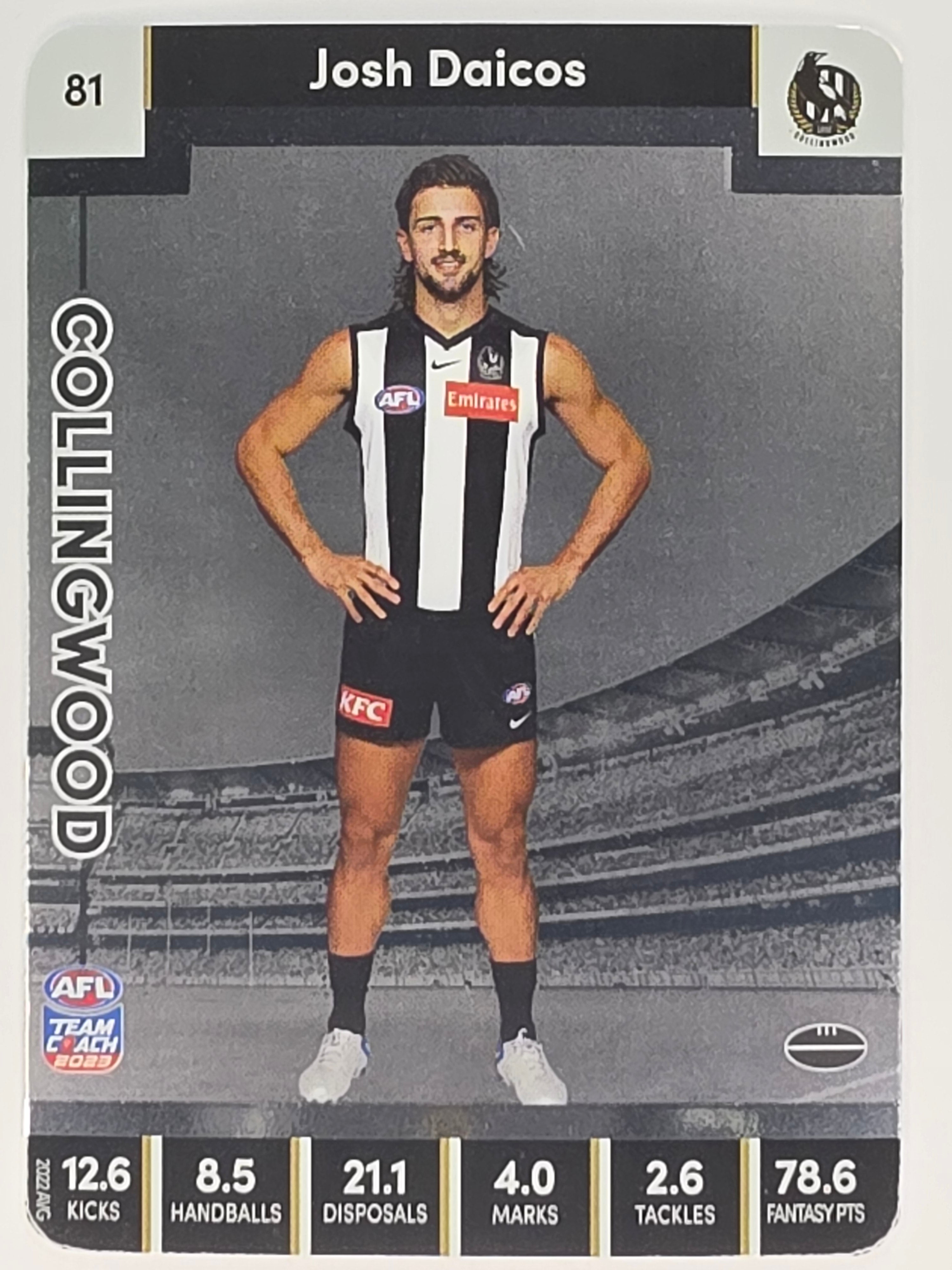 AFL 2023 TeamCoach Silver Parallel #081 Josh Daicos Collingwood Magpies
