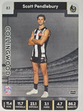 AFL 2023 TeamCoach Silver Parallel #083 Scott Pendlebury Collingwood Magpies