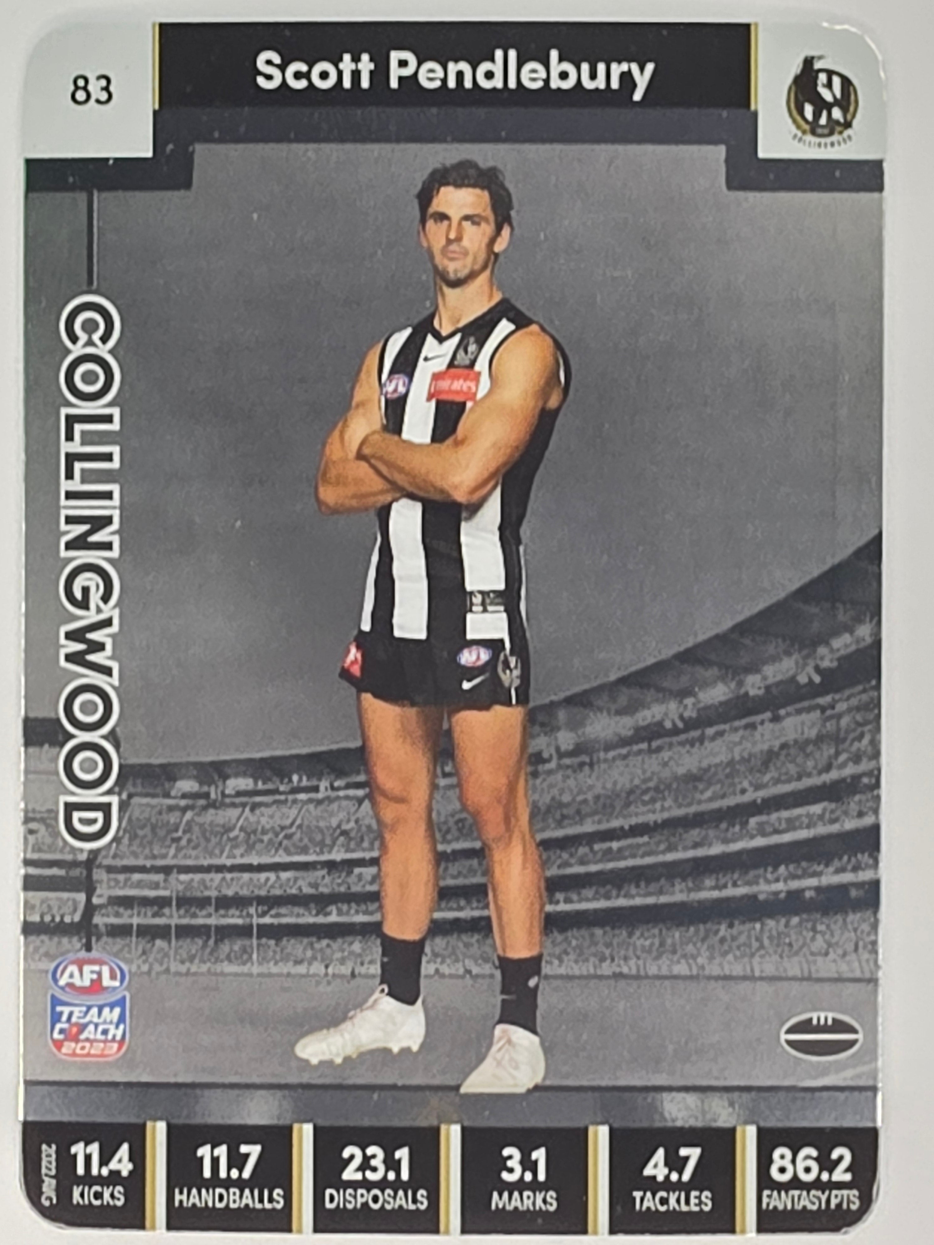 AFL 2023 TeamCoach Silver Parallel #083 Scott Pendlebury Collingwood Magpies