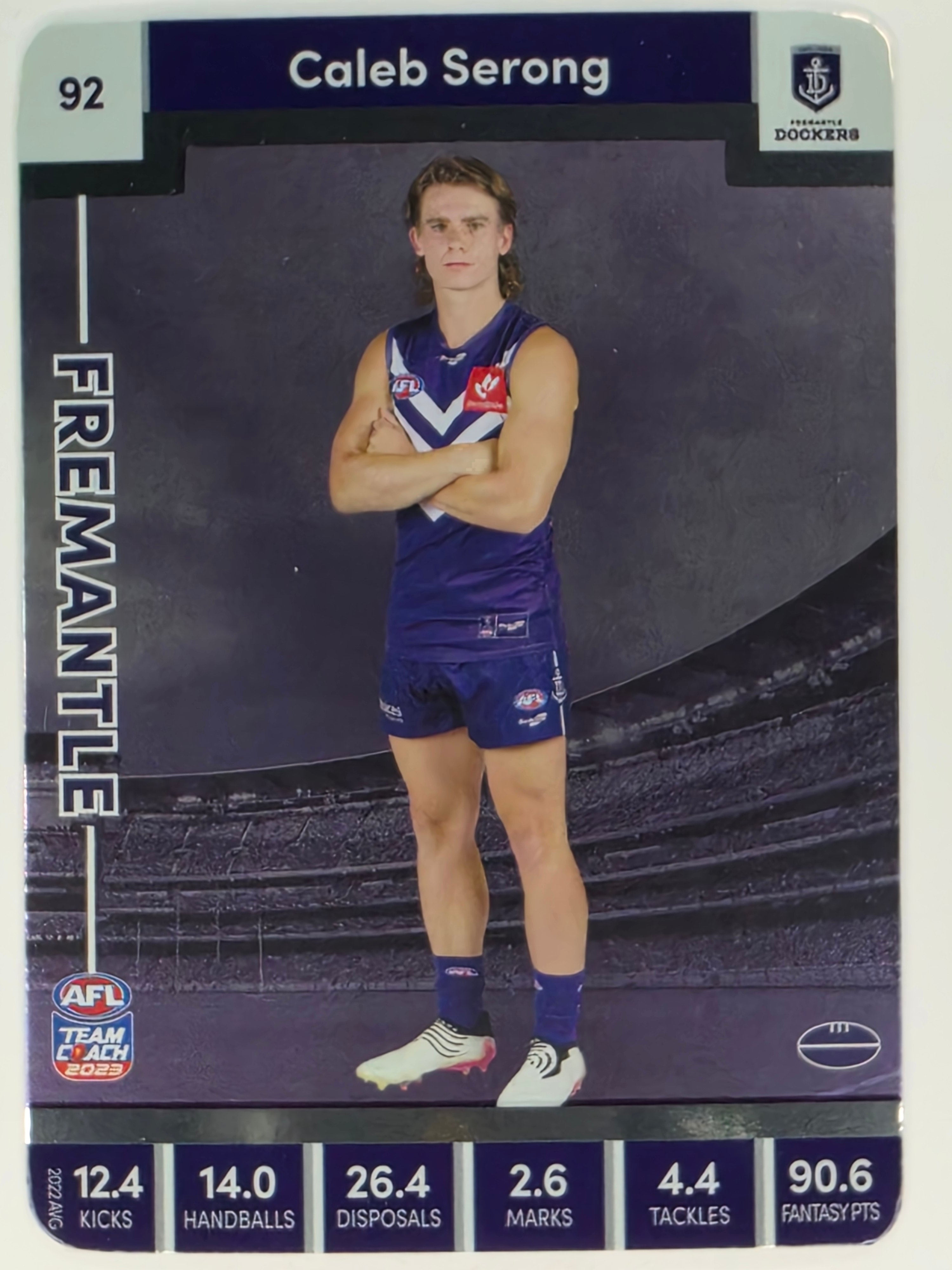 AFL 2023 TeamCoach Silver Parallel #092 Caleb Serong Fremantle Dockers