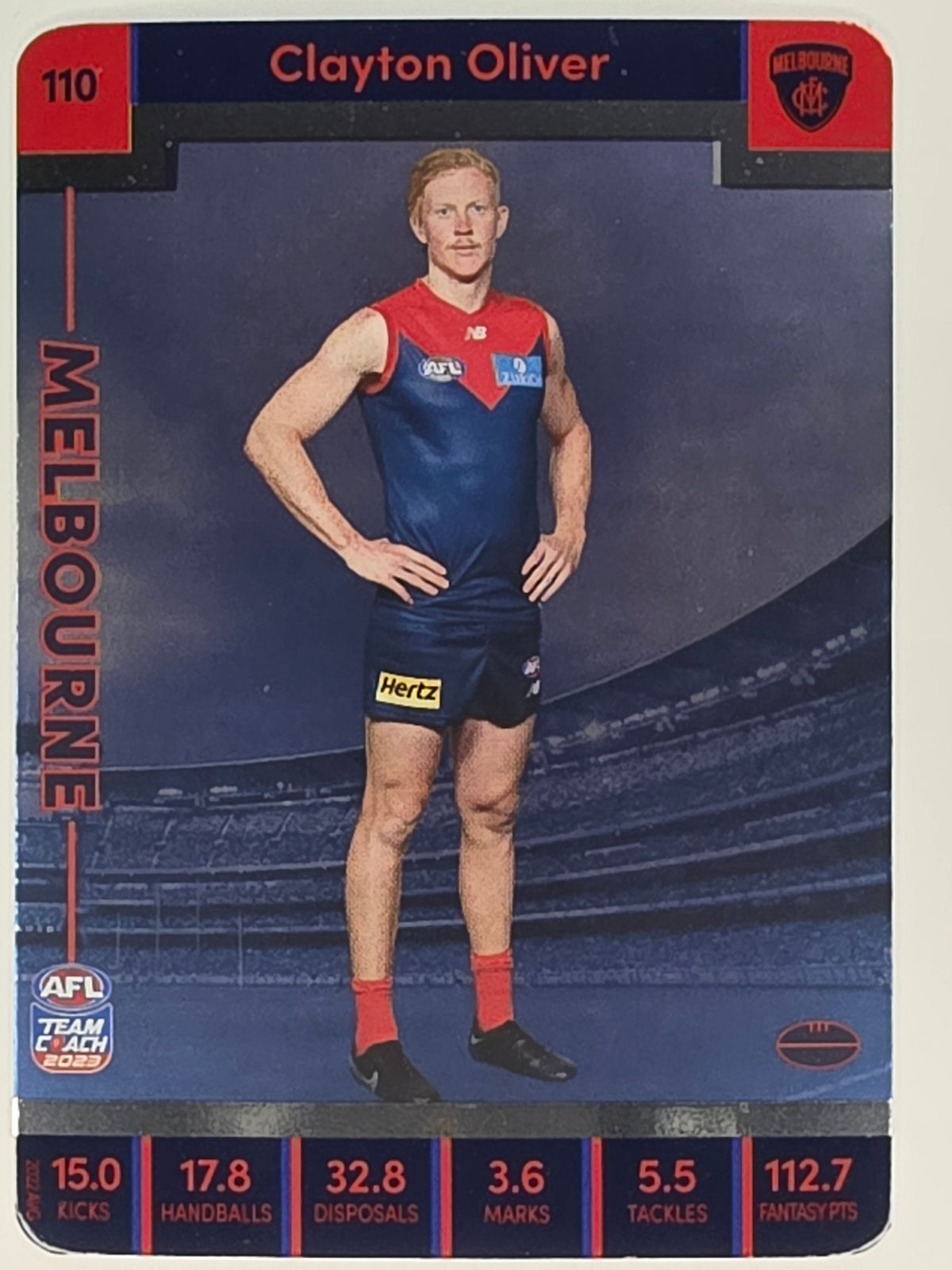 AFL 2023 TeamCoach Silver Parallel #110 Clayton Oliver Melbourne Demons