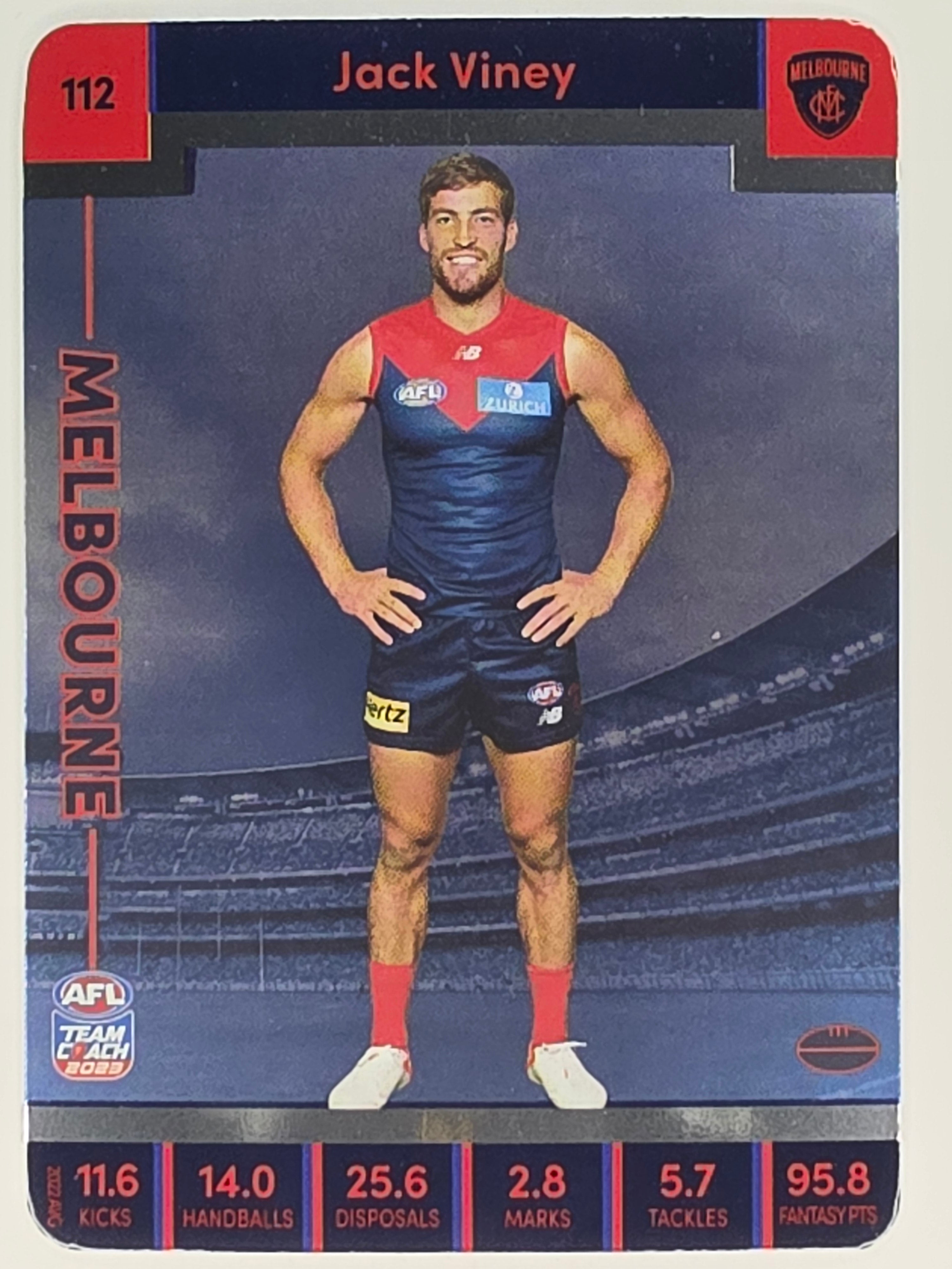 AFL 2023 TeamCoach Silver Parallel #112 Jack Viney Melbourne Demons
