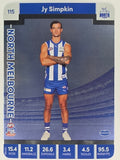 AFL 2023 TeamCoach Silver Parallel #115 Jy Simpkin North Melbourne Kangaroos