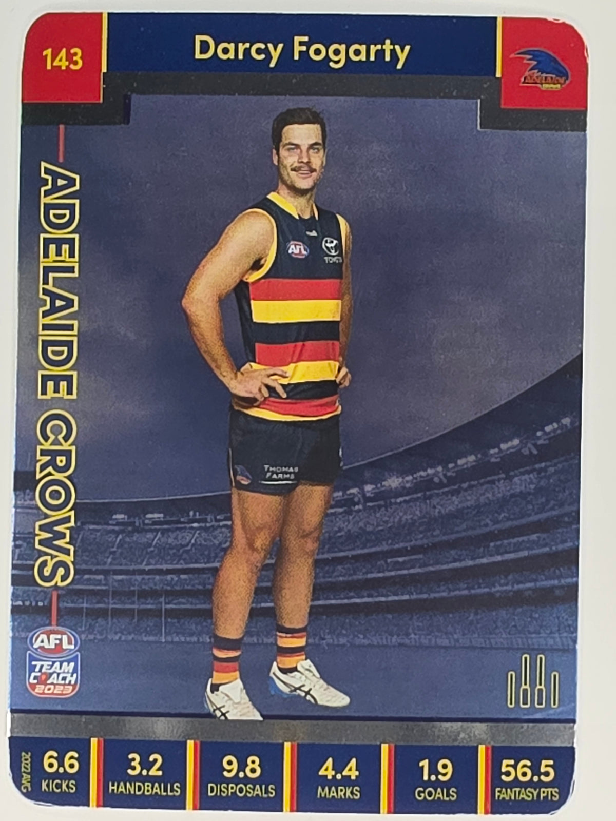 AFL 2023 TeamCoach Silver Parallel #143 Darcy Fogarty Adelaide Crows