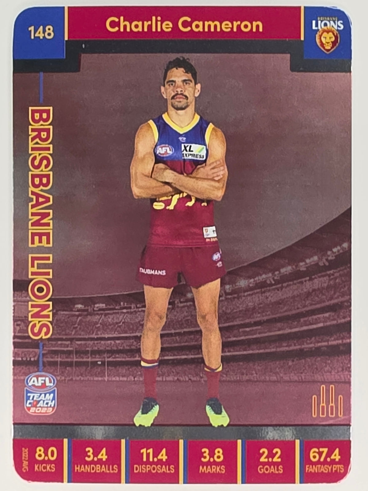 AFL 2023 TeamCoach Silver Parallel #148 Charlie Cameron Brisbane Lions