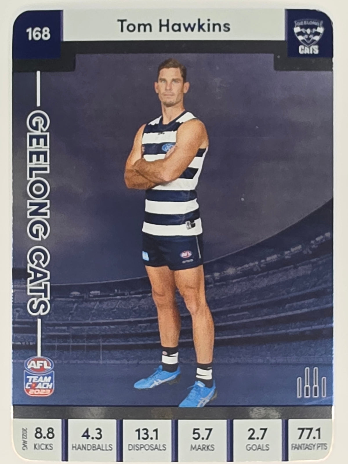 AFL 2023 TeamCoach Silver Parallel #168 Tom Hawkins Geelong Cats