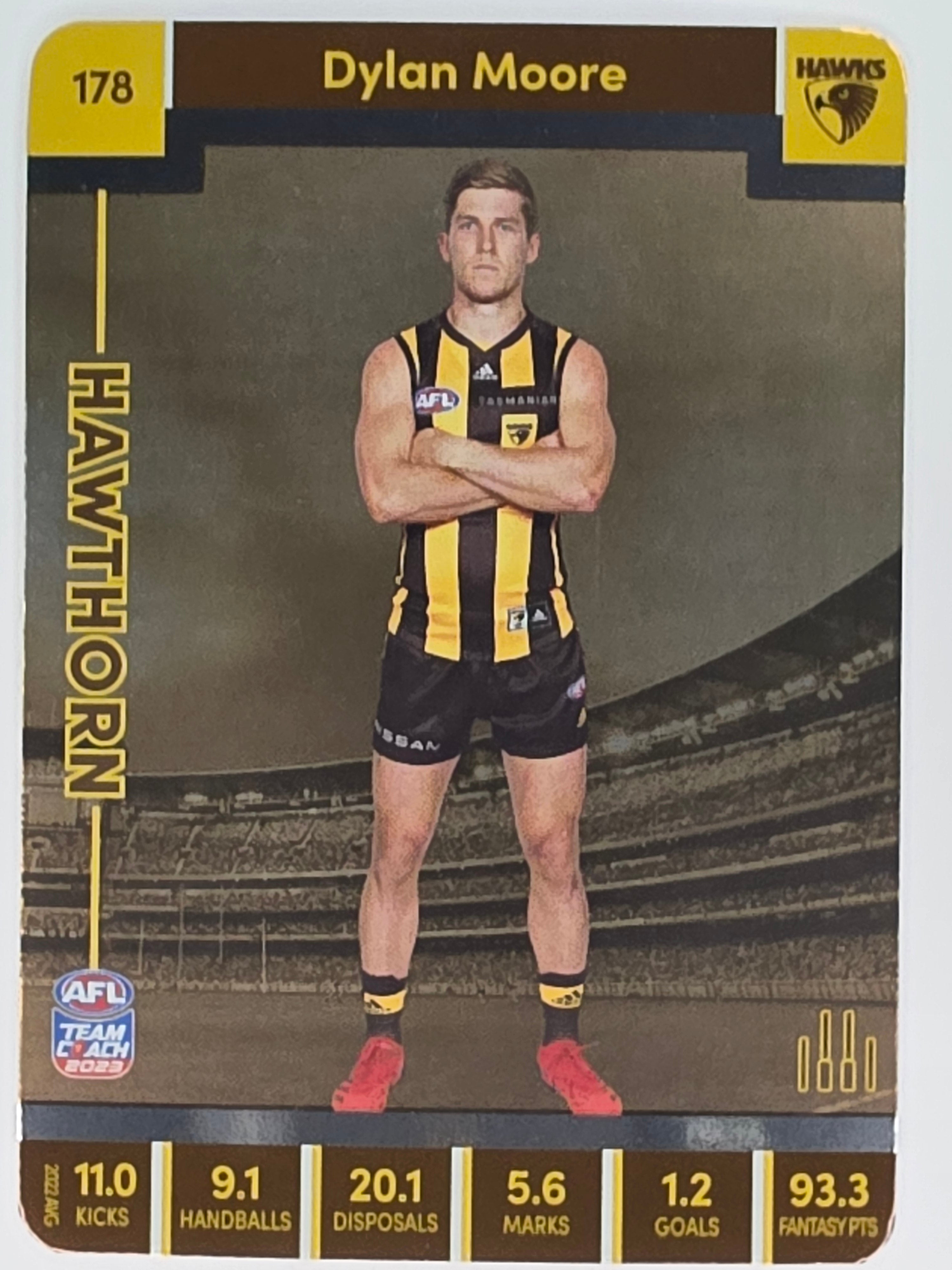 AFL 2023 TeamCoach Silver Parallel #178 Dylan Moore Hawthorn Hawks