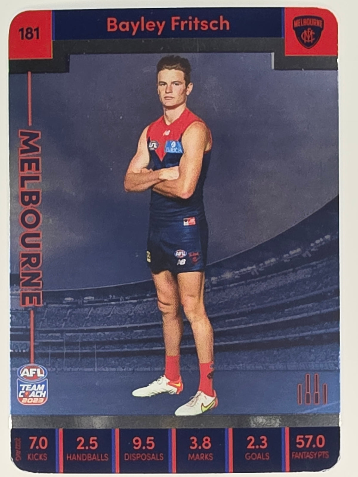 AFL 2023 TeamCoach Silver Parallel #181 Bayley Fritsch Melbourne Demons