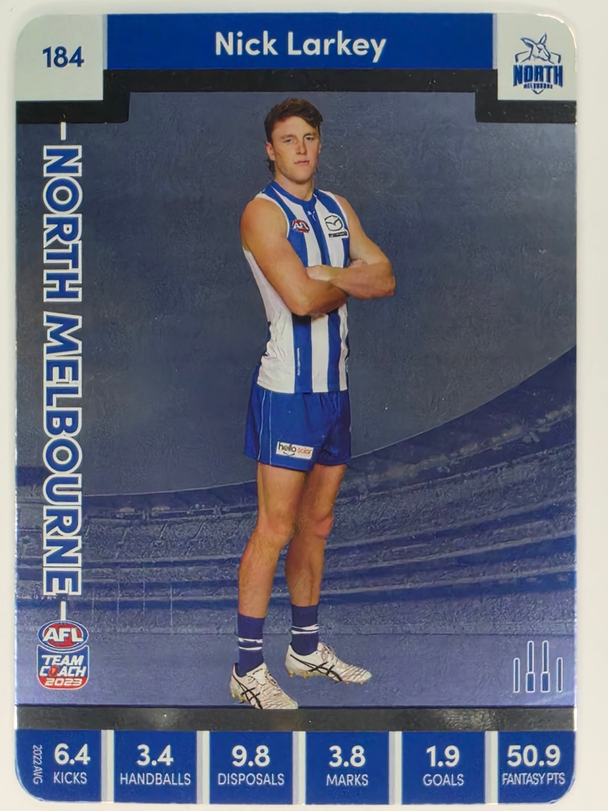 AFL 2023 TeamCoach Silver Parallel #184 Nick Larkey North Melbourne Kangaroos