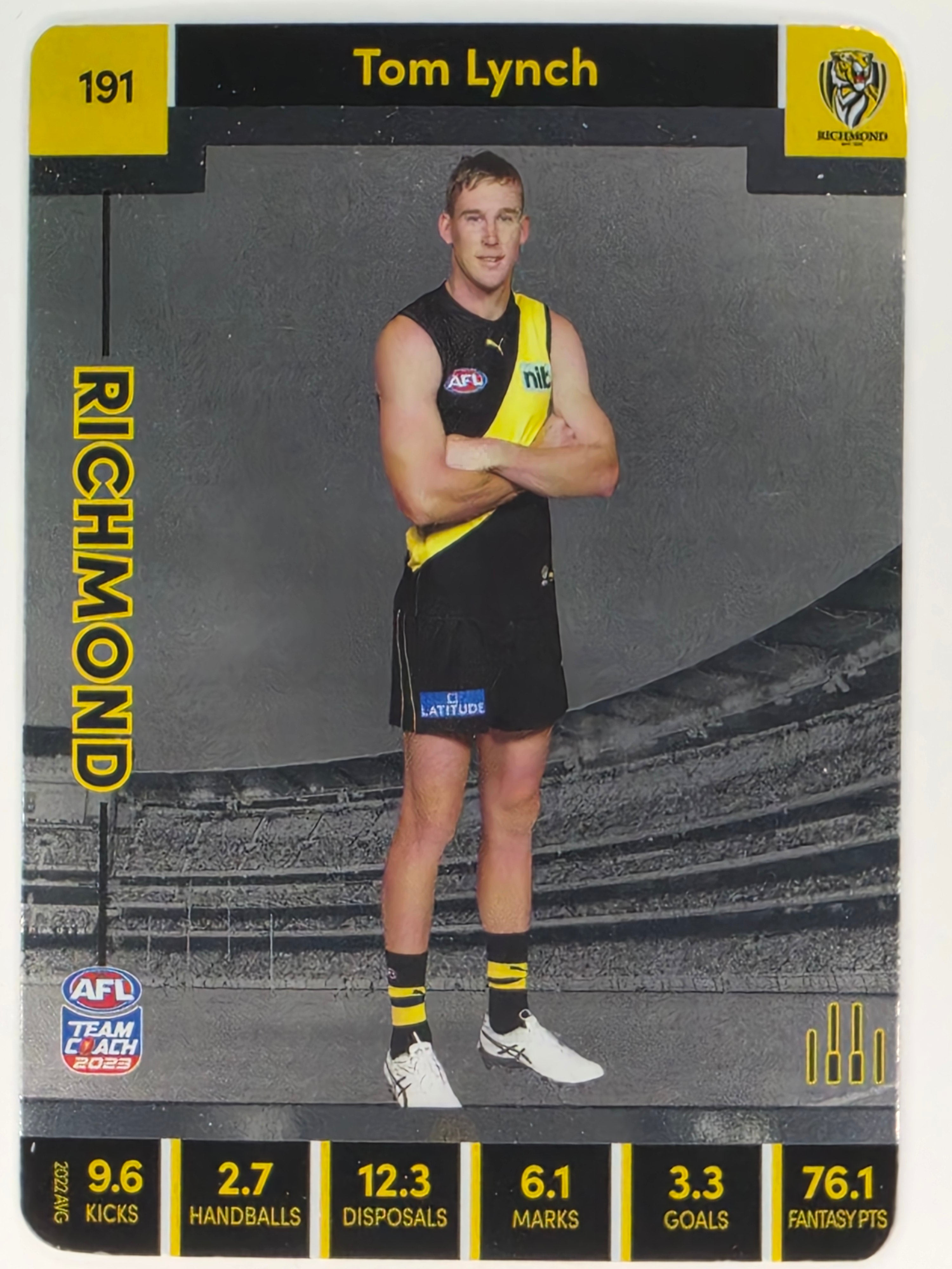 AFL 2023 TeamCoach Silver Parallel #191 Tom Lynch Richmond Tigers