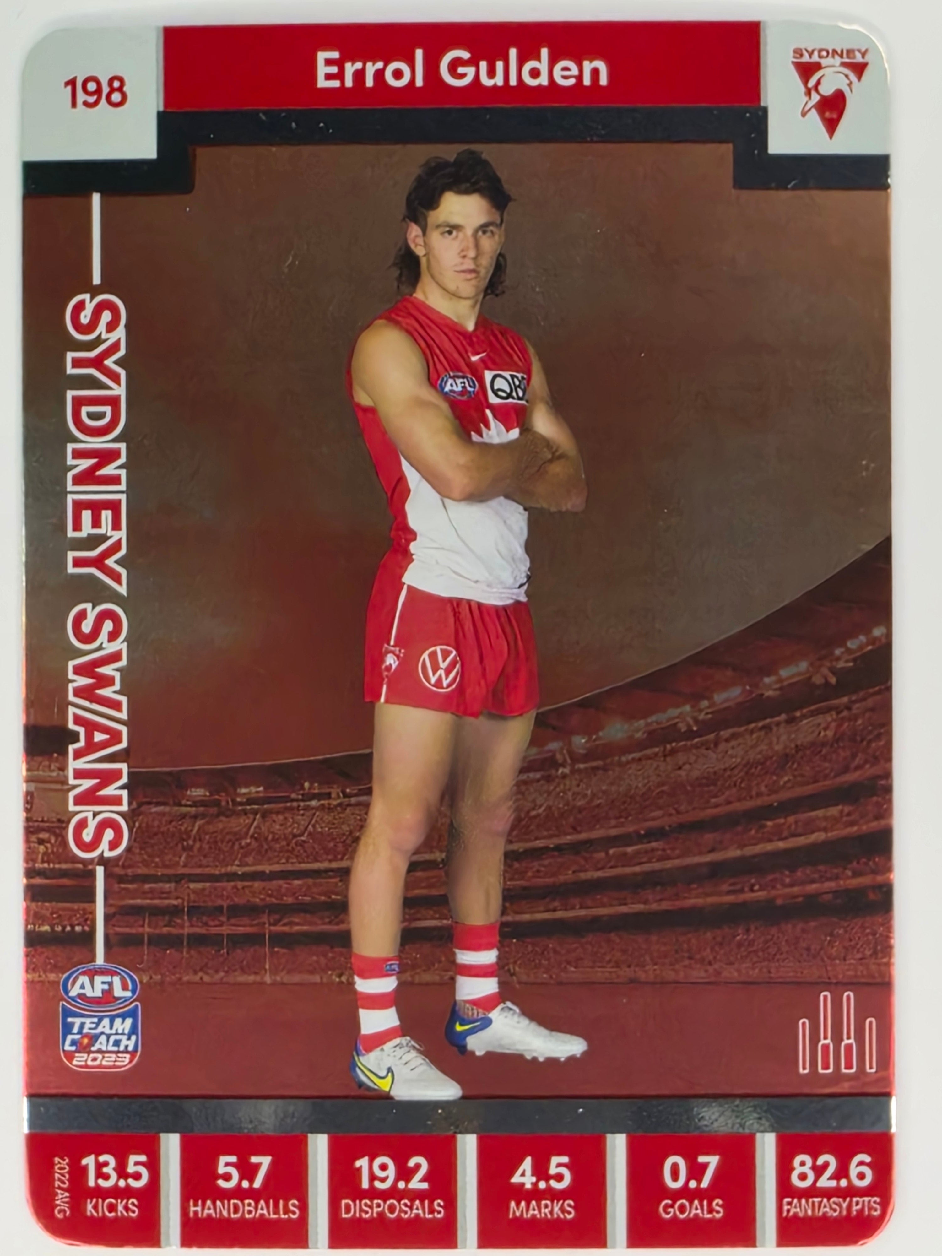 AFL 2023 TeamCoach Silver Parallel #198 Errol Gulden Sydney Swans
