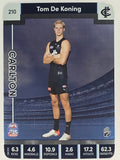 AFL 2023 TeamCoach Silver Parallel #210 Tom De Koning Carlton Blues