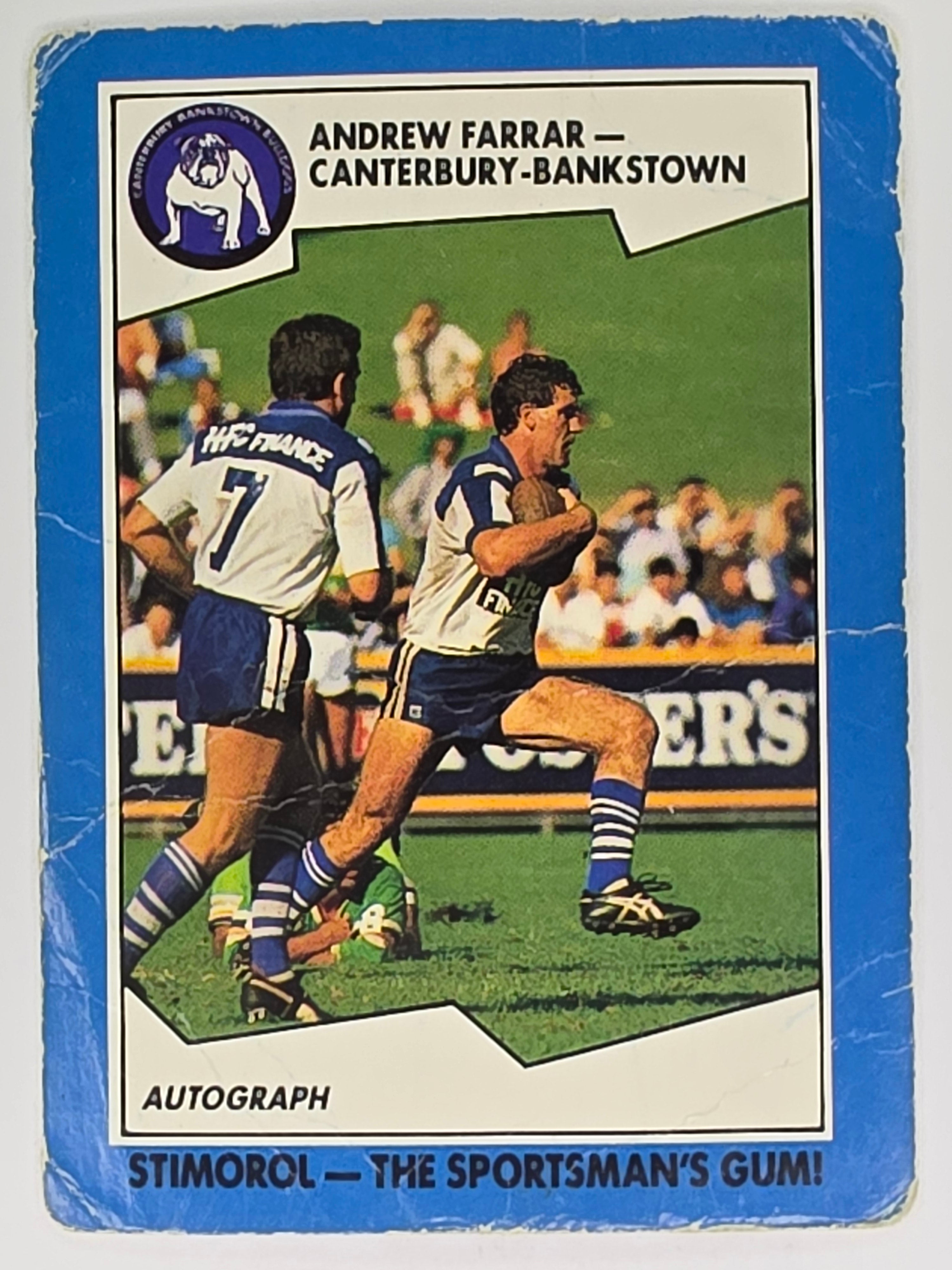 NRL 1989 Scanlens | #5 Andrew Farrar | Canterbury Bulldogs