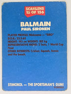 NRL 1989 Scanlens | #15 Paul Sironen | Balmain Tigers