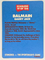 NRL 1989 Scanlens | #19 Garry Jack | Balmain Tigers