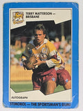 NRL 1989 Scanlens | #69 Terry Matterson | Brisbane Broncos (a)