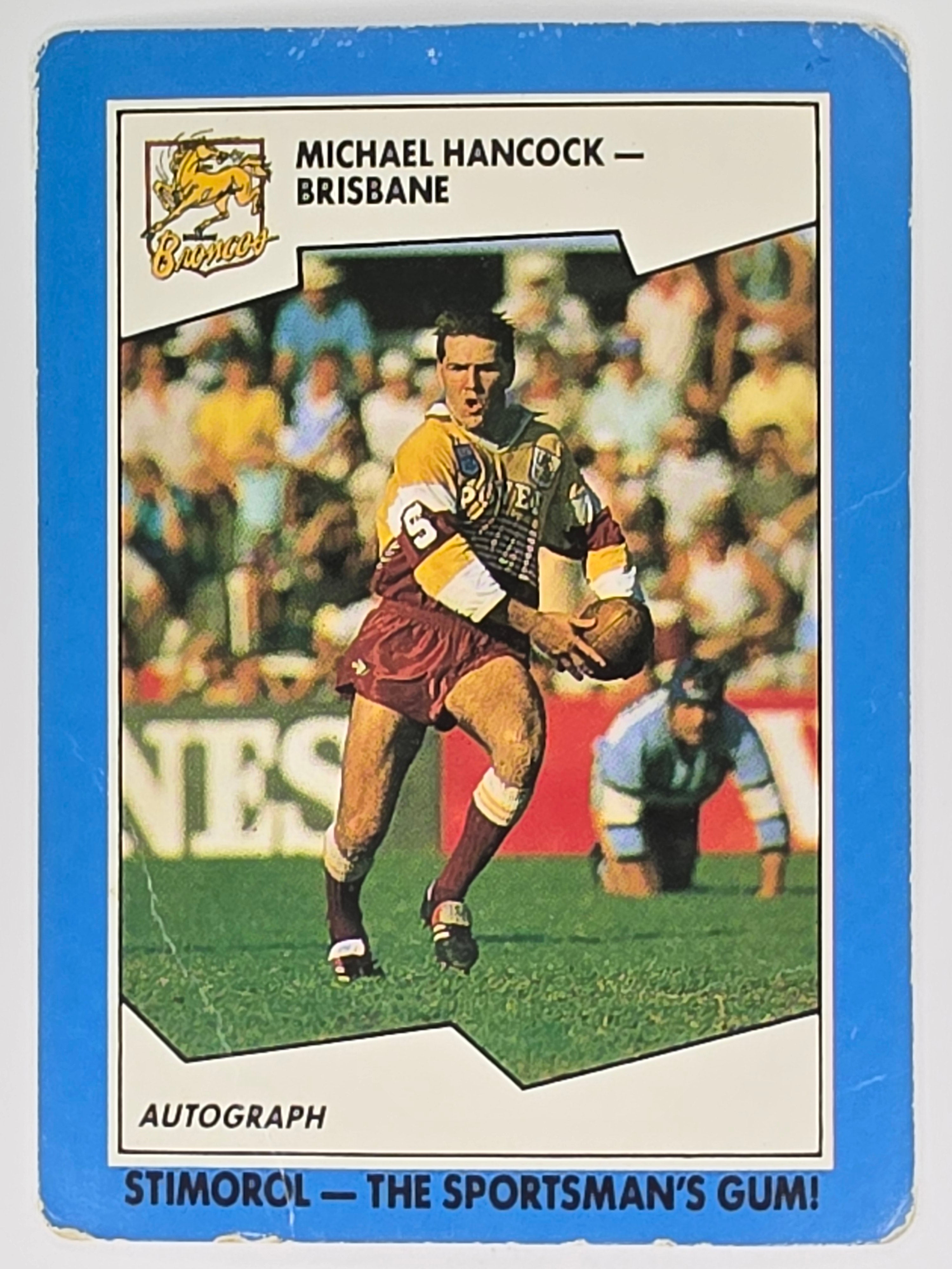 NRL 1989 Scanlens | #70 Michael Hancock | Brisbane Broncos