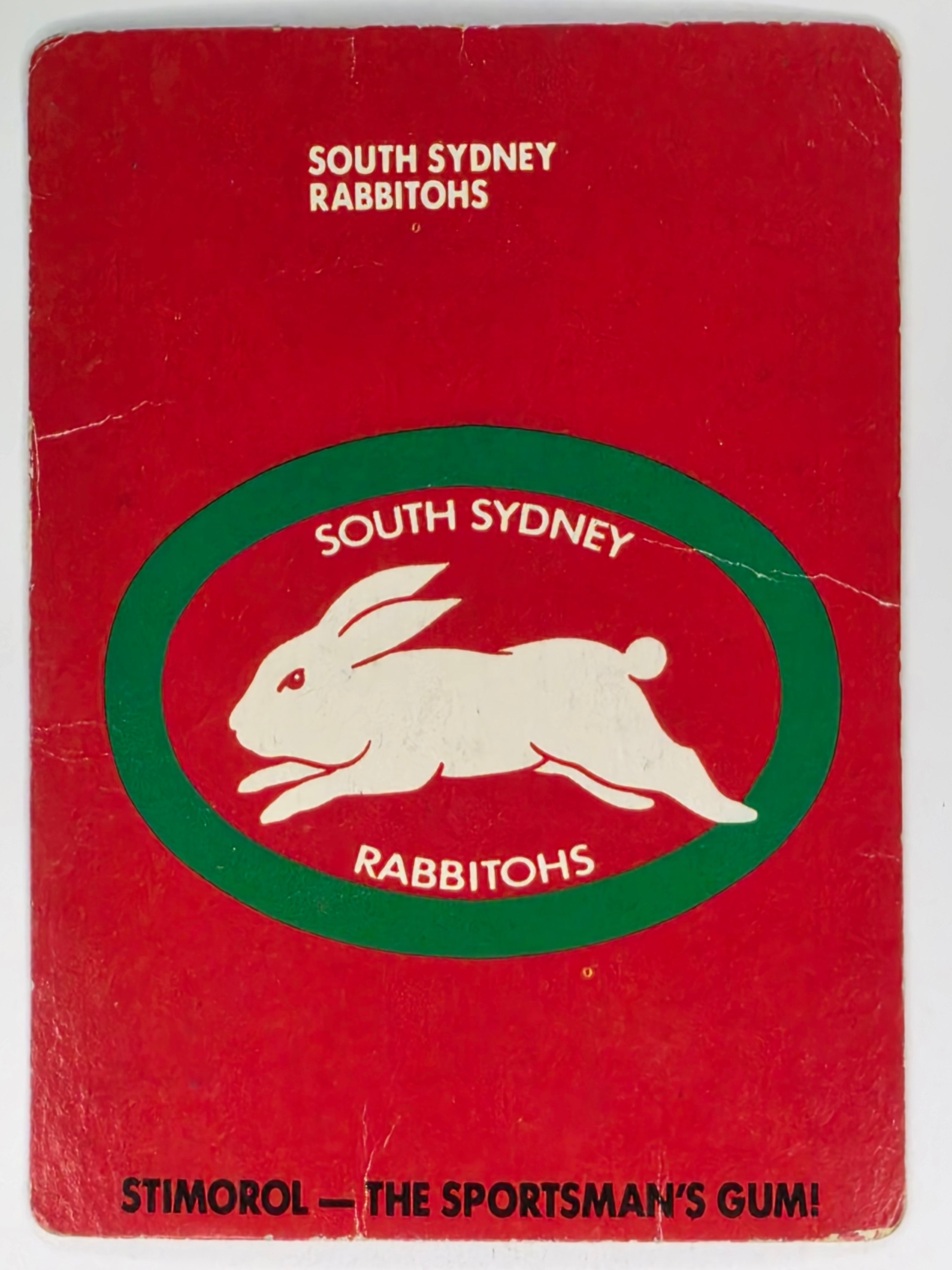 NRL 1989 Scanlens | #71 South Sydney Rabbitohs Logo (a)