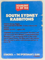 NRL 1989 Scanlens | #71 South Sydney Rabbitohs Logo (b)
