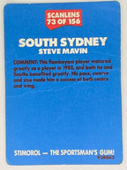 NRL 1989 Scanlens | #73 Steve Mavin | South Sydney Rabbitohs