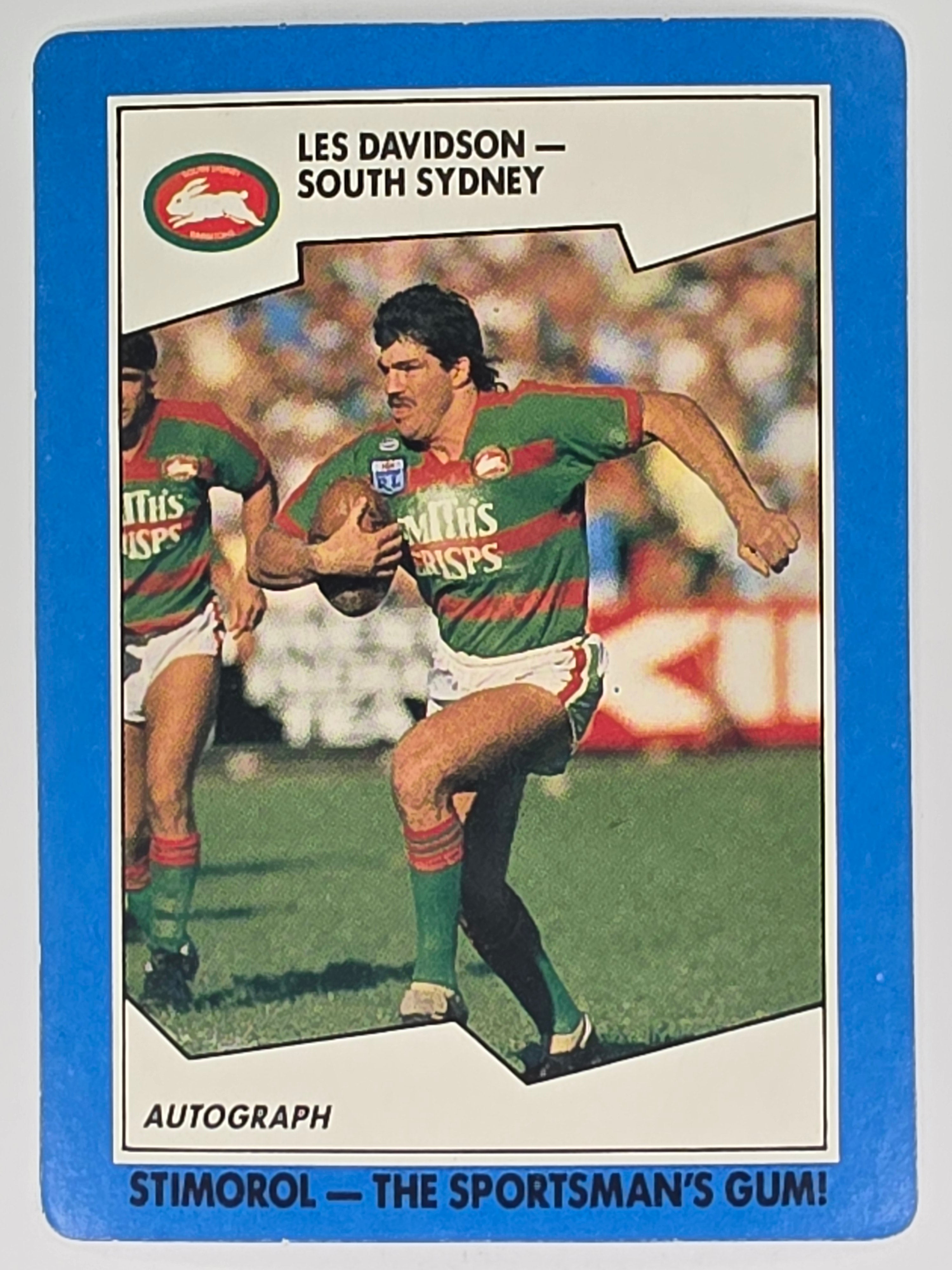 NRL 1989 Scanlens | #75 Les Davidson | South Sydney Rabbitohs