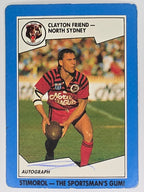 NRL 1989 Scanlens | #82 Clayton Friend | North Sydney Bears