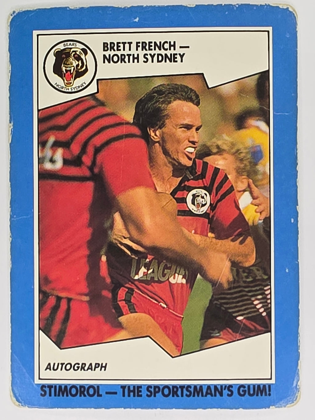 NRL 1989 Scanlens | #83 Brett French | North Sydney Bears