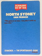 NRL 1989 Scanlens | #85 Ian French | North Sydney Bears