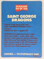 NRL 1989 Scanlens | #90 St. George Dragons Logo