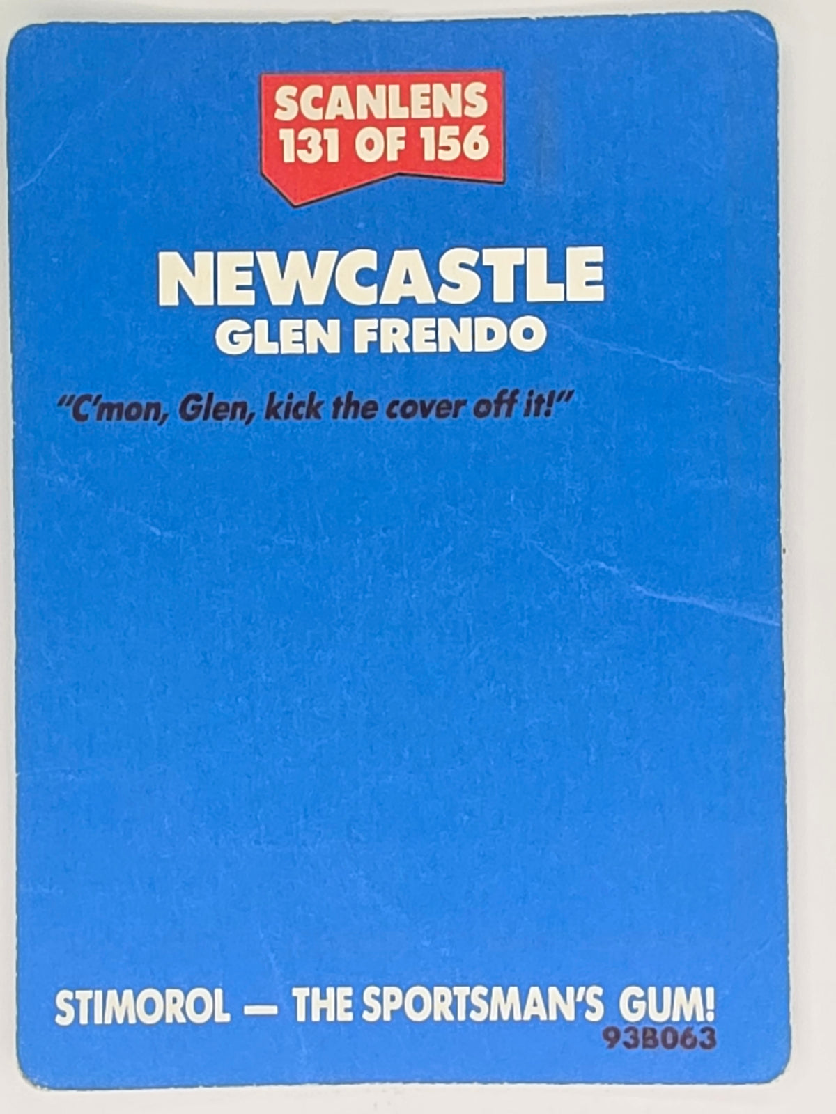 NRL 1989 Scanlens | #131 Glen Frendo | Newcastle Knights