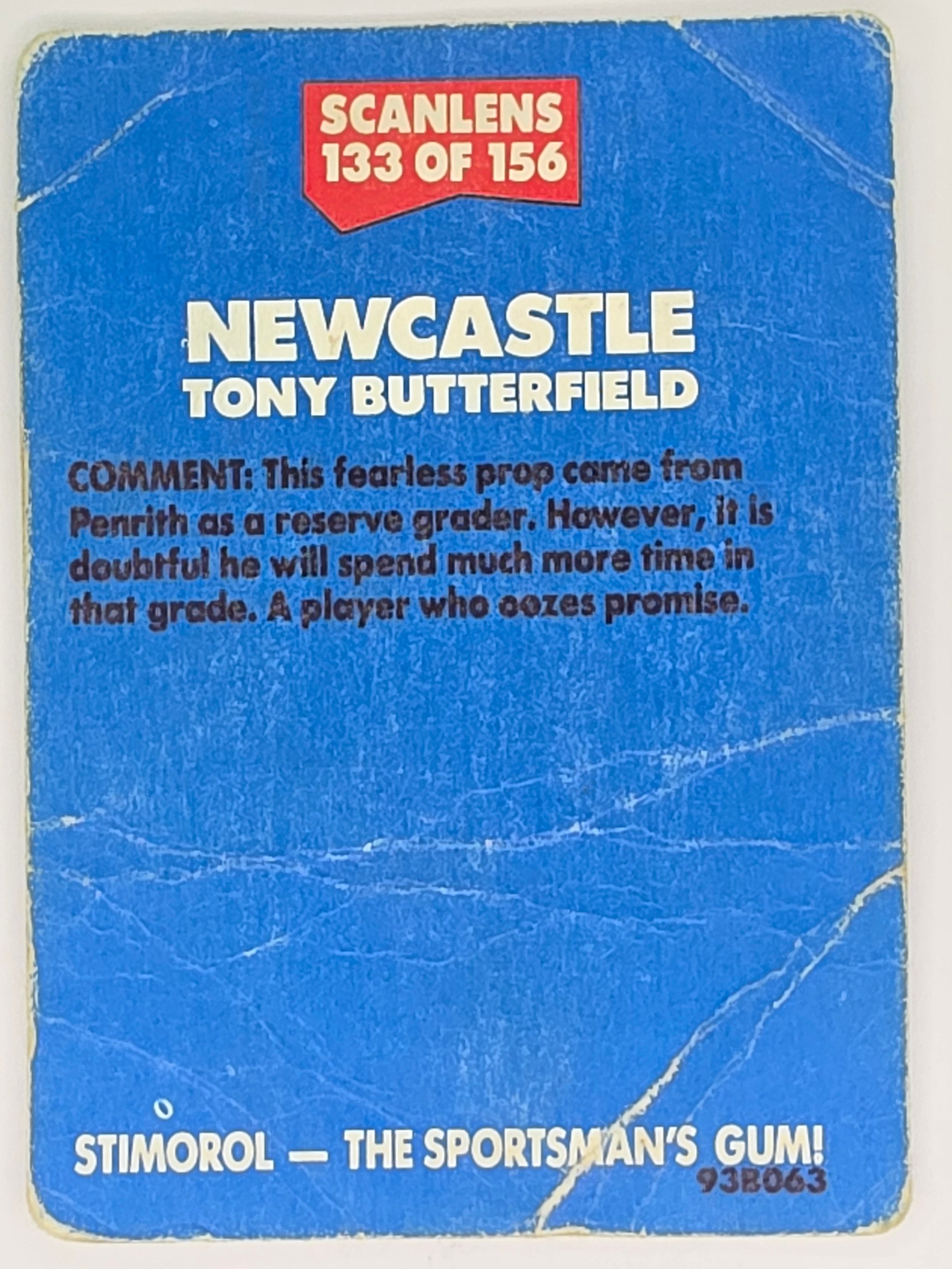 NRL 1989 Scanlens | #133 Tony Butterfield | Newcastle Knights (b)