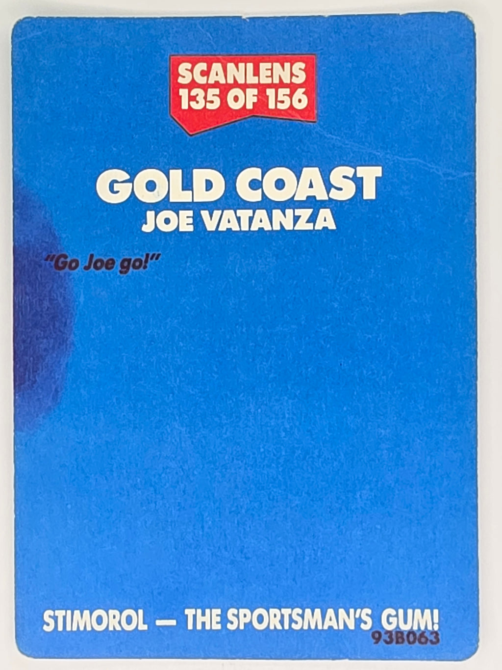 NRL 1989 Scanlens | #135 Joe Vatanza | Gold Coast Giants