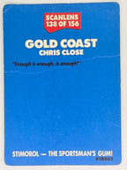 NRL 1989 Scanlens | #138 Chris Close | Gold Coast Giants