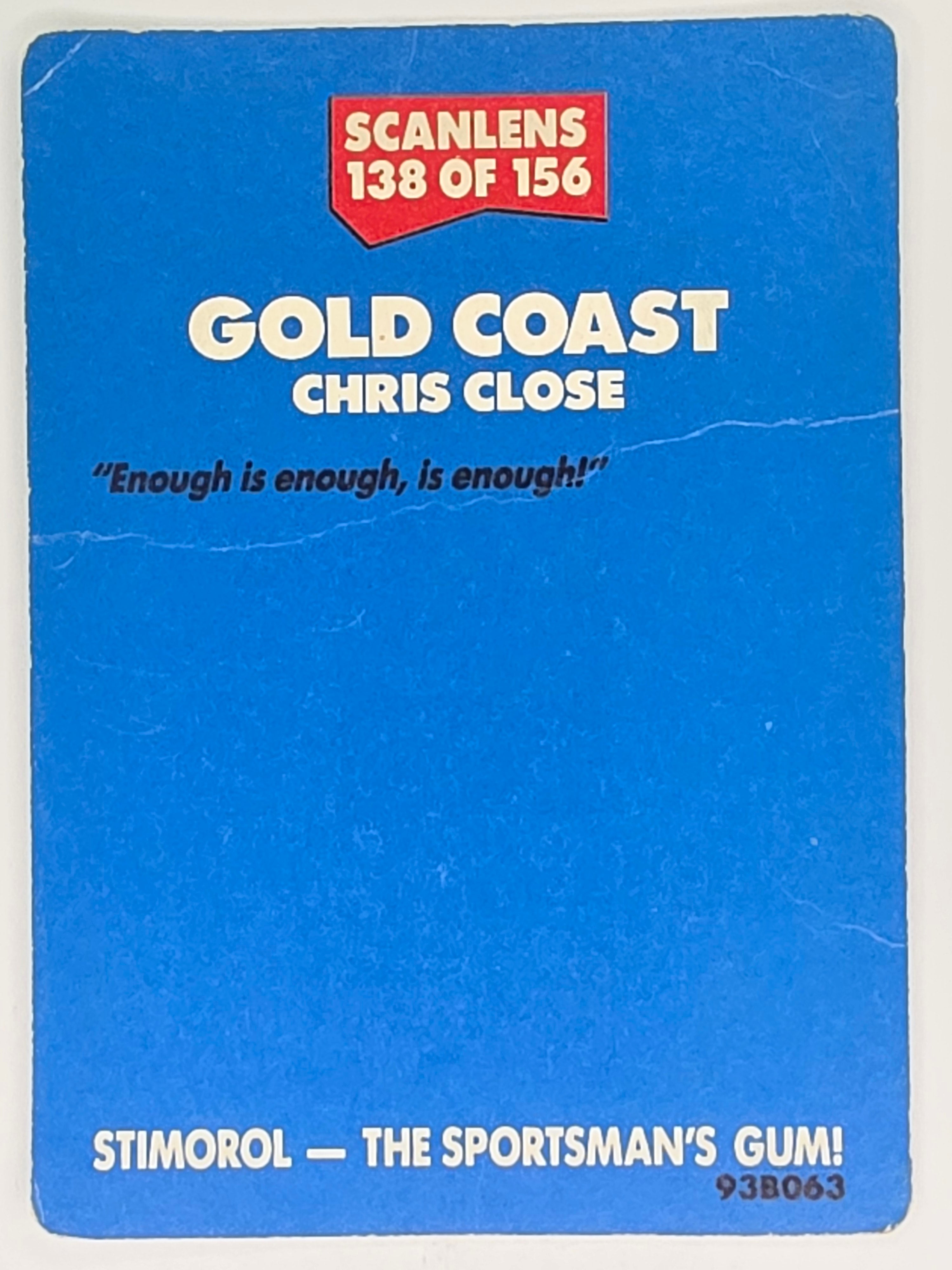 NRL 1989 Scanlens | #138 Chris Close | Gold Coast Giants