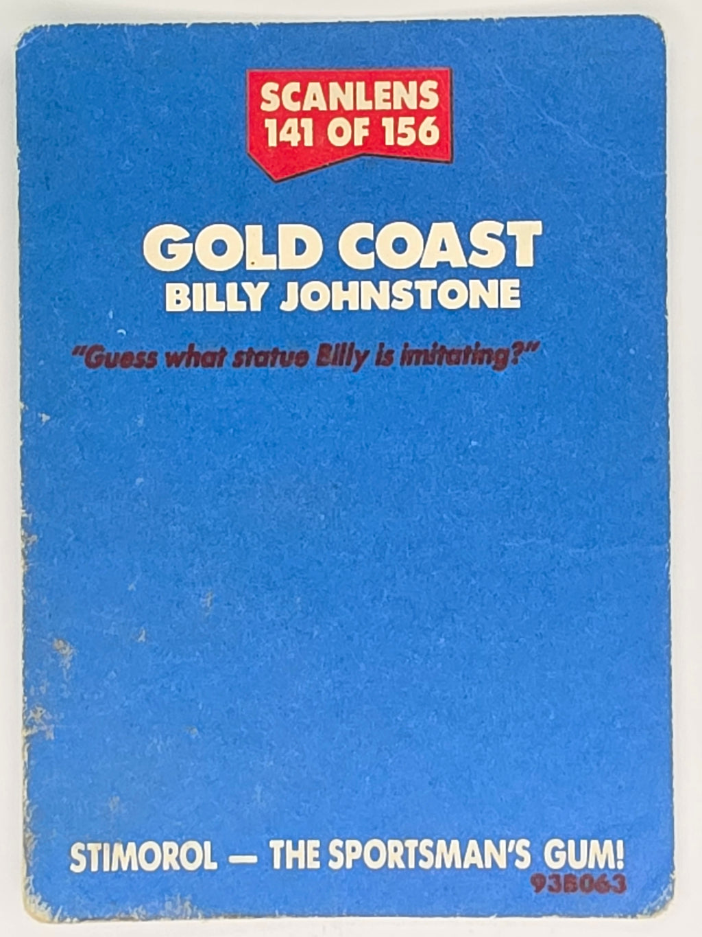 NRL 1989 Scanlens | #141 Billy Johnstone | Gold Coast Giants