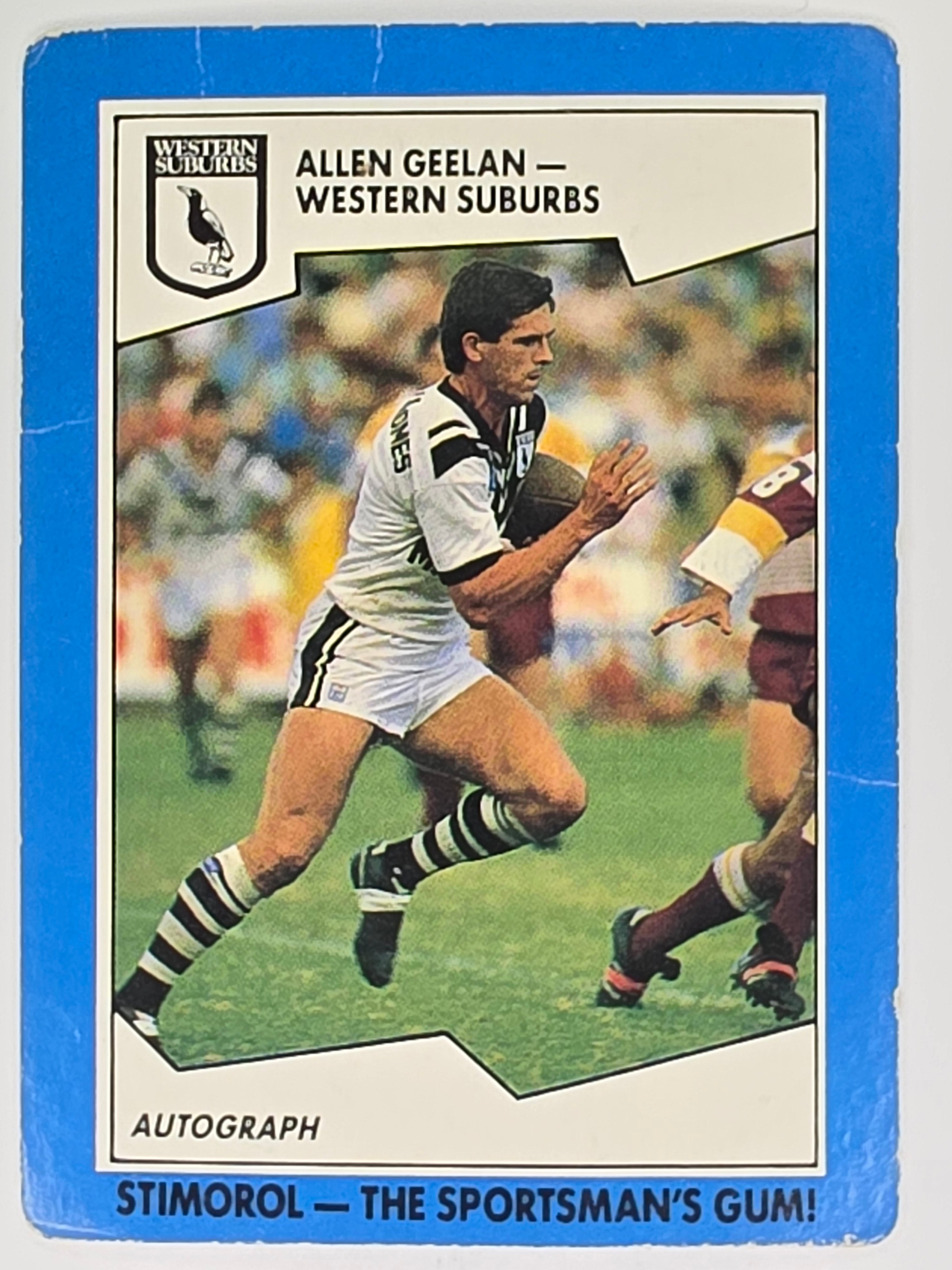 NRL 1989 Scanlens | #148 Allen Geelan | Western Suburbs Magpies