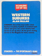 NRL 1989 Scanlens | #149 Allan Fallah | Western Suburbs Magpies (a)