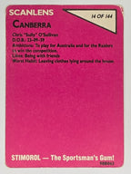 NRL 1988 Scanlens #14 Chris O'Sullivan Canberra Raiders