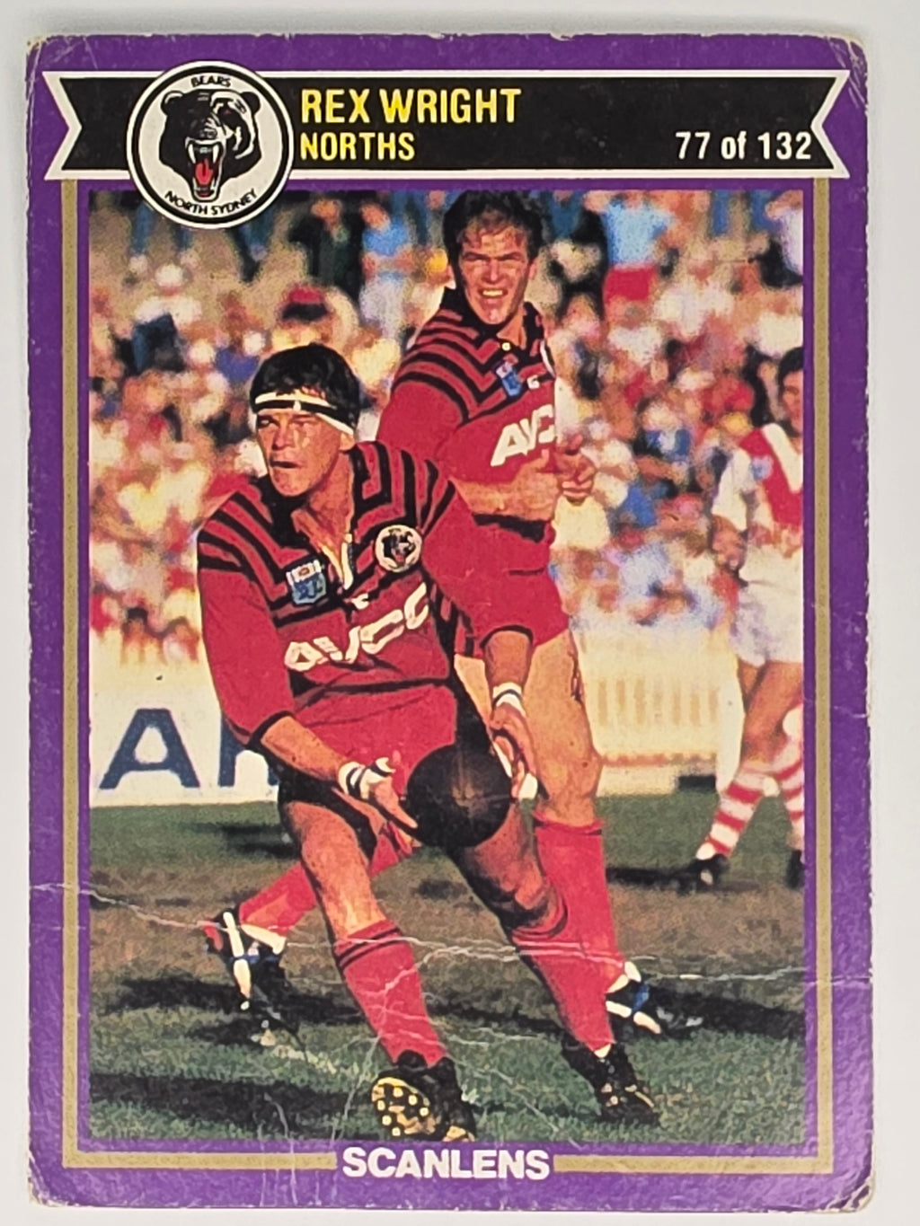 NRL 1987 Scanlens Rugby League #077 Rex Wright North Sydney Bears