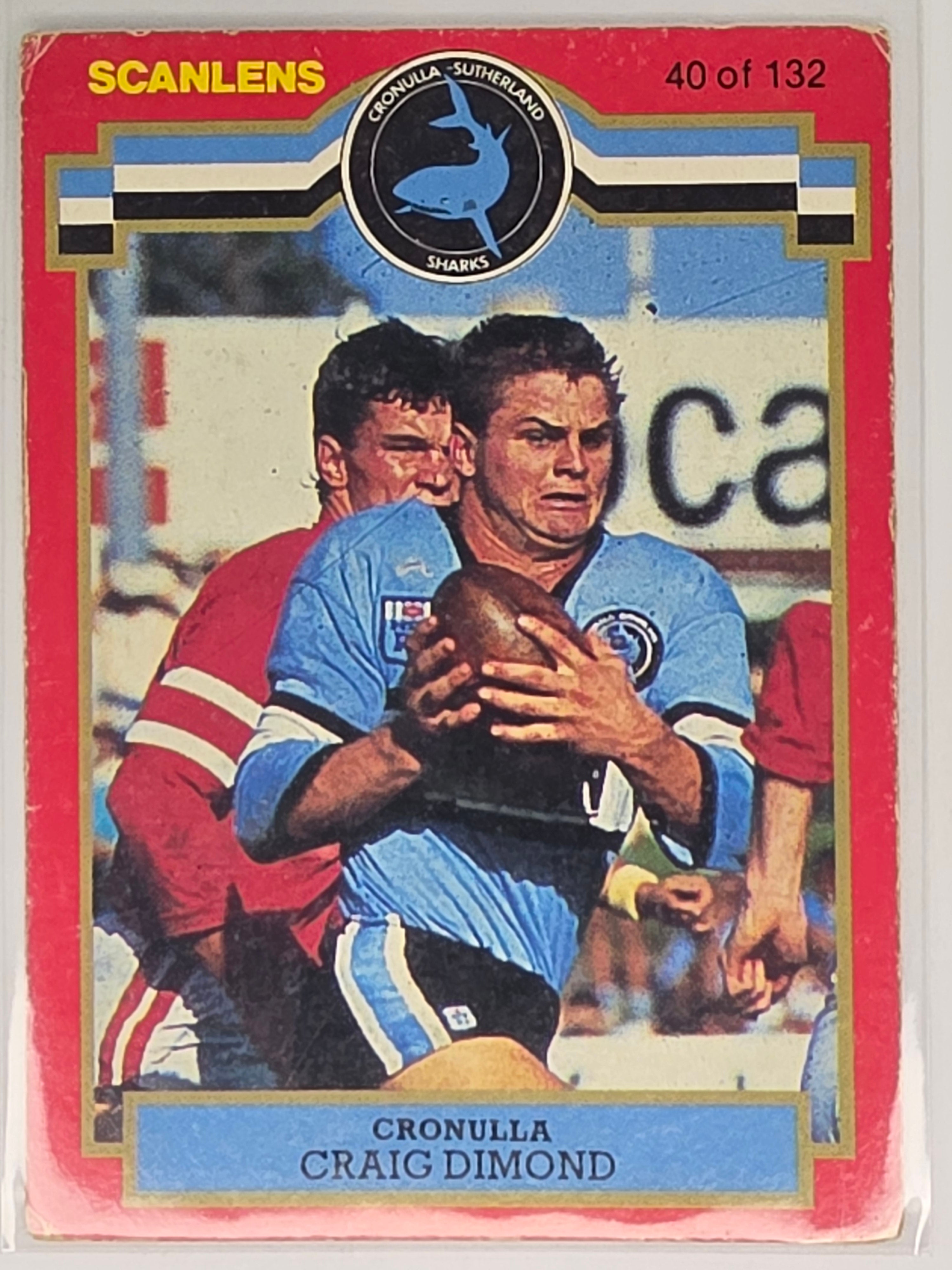 NRL 1986 Scanlens Rugby League #040 Craig Dimond Cronulla Sharks