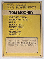 NRL 1981 Scanlens Rugby League #001 Tom Mooney Manly Sea Eagles