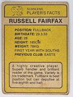 NRL 1981 Scanlens Rugby League #043 Russell Fairfax South Sydney Rabbitohs